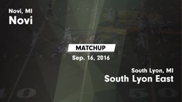 Matchup: Novi  vs. South Lyon East  2016