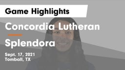 Concordia Lutheran  vs Splendora  Game Highlights - Sept. 17, 2021
