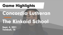 Concordia Lutheran  vs The Kinkaid School Game Highlights - Sept. 4, 2021