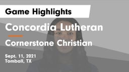 Concordia Lutheran  vs Cornerstone Christian  Game Highlights - Sept. 11, 2021