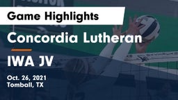 Concordia Lutheran  vs IWA JV Game Highlights - Oct. 26, 2021