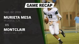 Recap: Murieta Mesa  vs. Montclair  2016