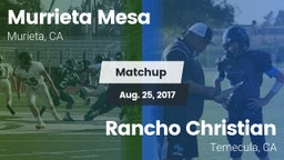 Matchup: Murrieta Mesa High vs. Rancho Christian  2017