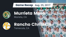 Recap: Murrieta Mesa  vs. Rancho Christian  2017