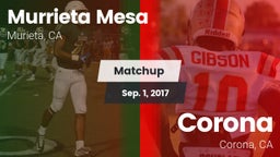 Matchup: Murrieta Mesa High vs. Corona  2017