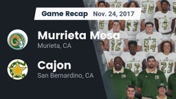 Recap: Murrieta Mesa  vs. Cajon  2017