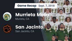 Recap: Murrieta Mesa  vs. San Jacinto  2018