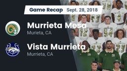 Recap: Murrieta Mesa  vs. Vista Murrieta  2018