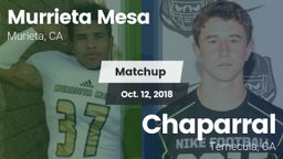 Matchup: Murrieta Mesa High vs. Chaparral  2018