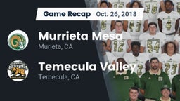 Recap: Murrieta Mesa  vs. Temecula Valley  2018