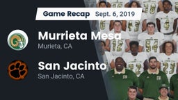 Recap: Murrieta Mesa  vs. San Jacinto  2019