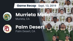 Recap: Murrieta Mesa  vs. Palm Desert  2019