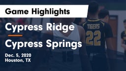 Cypress Ridge  vs Cypress Springs  Game Highlights - Dec. 5, 2020