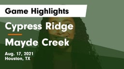 Cypress Ridge  vs Mayde Creek  Game Highlights - Aug. 17, 2021