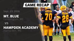 Recap: Mt. Blue  vs. Hampden Academy 2016