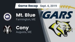 Recap: Mt. Blue  vs. Cony  2019