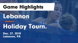 Lebanon  vs Holiday Tourn. Game Highlights - Dec. 27, 2018