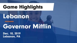 Lebanon  vs Governor Mifflin  Game Highlights - Dec. 10, 2019