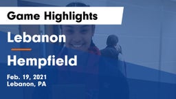 Lebanon  vs Hempfield  Game Highlights - Feb. 19, 2021