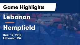 Lebanon  vs Hempfield  Game Highlights - Dec. 19, 2018