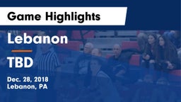 Lebanon  vs TBD Game Highlights - Dec. 28, 2018