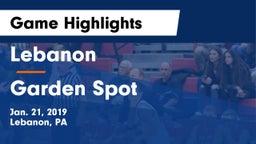 Lebanon  vs Garden Spot  Game Highlights - Jan. 21, 2019