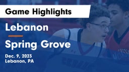 Lebanon  vs Spring Grove  Game Highlights - Dec. 9, 2023