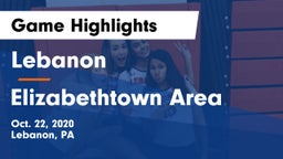 Lebanon  vs Elizabethtown Area  Game Highlights - Oct. 22, 2020