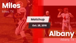 Matchup: Miles  vs. Albany  2016