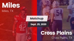 Matchup: Miles  vs. Cross Plains  2020