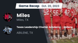 Recap: Miles  vs. Texas Leadership Charter Academy - Abilene 2023