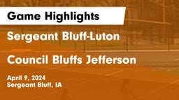 Sergeant Bluff-Luton  vs Council Bluffs Jefferson  Game Highlights - April 9, 2024