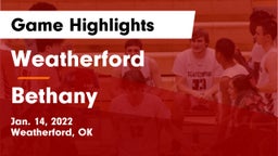 Weatherford  vs Bethany  Game Highlights - Jan. 14, 2022