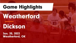 Weatherford  vs Dickson  Game Highlights - Jan. 20, 2022