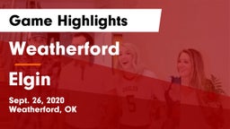 Weatherford  vs Elgin Game Highlights - Sept. 26, 2020