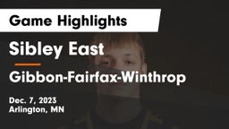 Sibley East  vs Gibbon-Fairfax-Winthrop  Game Highlights - Dec. 7, 2023