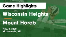 Wisconsin Heights  vs Mount Horeb Game Highlights - Nov. 8, 2020