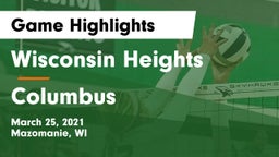 Wisconsin Heights  vs Columbus  Game Highlights - March 25, 2021