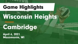 Wisconsin Heights  vs Cambridge  Game Highlights - April 6, 2021