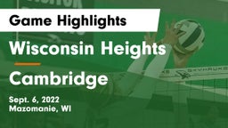 Wisconsin Heights  vs Cambridge  Game Highlights - Sept. 6, 2022
