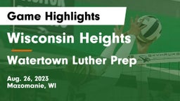 Wisconsin Heights  vs Watertown Luther Prep Game Highlights - Aug. 26, 2023