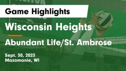 Wisconsin Heights  vs Abundant Life/St. Ambrose Game Highlights - Sept. 30, 2023