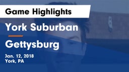 York Suburban  vs Gettysburg  Game Highlights - Jan. 12, 2018