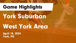 York Suburban  vs West York Area  Game Highlights - April 18, 2024