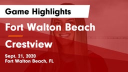 Fort Walton Beach  vs Crestview  Game Highlights - Sept. 21, 2020
