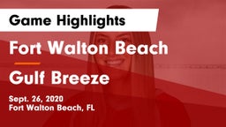 Fort Walton Beach  vs Gulf Breeze  Game Highlights - Sept. 26, 2020