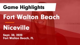 Fort Walton Beach  vs Niceville  Game Highlights - Sept. 30, 2020