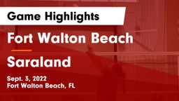Fort Walton Beach  vs Saraland  Game Highlights - Sept. 3, 2022