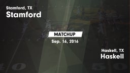 Matchup: Stamford  vs. Haskell  2016