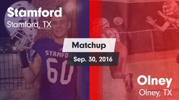 Matchup: Stamford  vs. Olney  2016